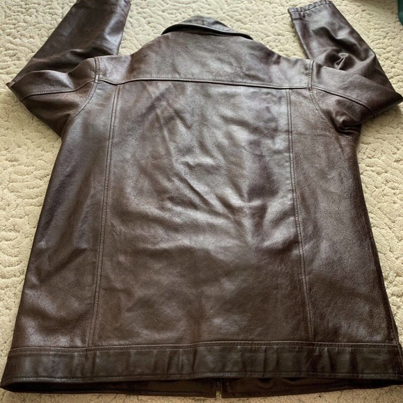 AIRBORNE Leather Jacket BROWN Coat Mens Large Vintage Please See Pictures - Picture 6 of 11